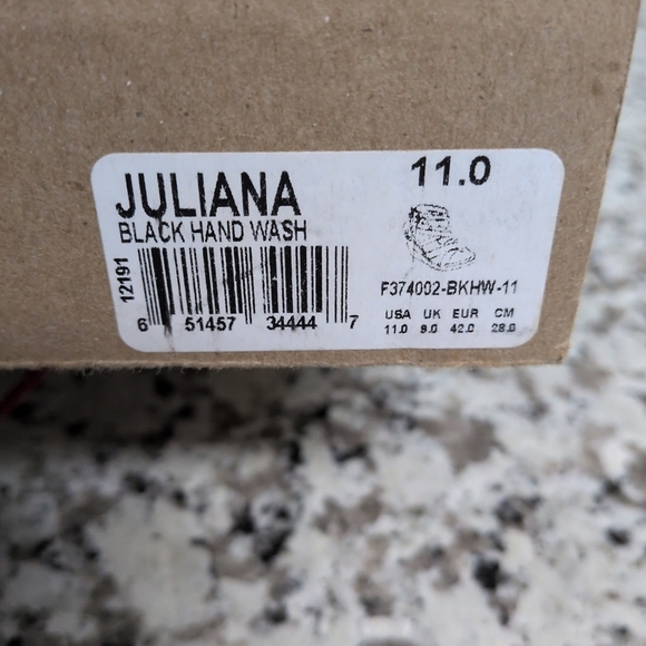 ✨SOLD✨ BedStu Juliana Black Leather Platform Wedge Sandals sz 11 Julianna - Picture 10 of 10